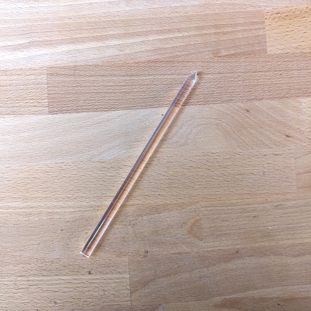 Corey Moranis clear lucite hair stick